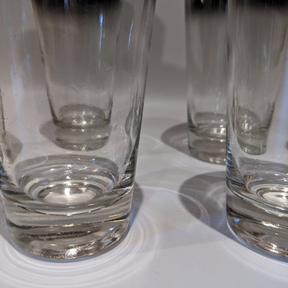 Vintage Dorothy Thorpe 1960s Silver Fade Barware Glassware Collins Glasses (6) - Picture 4 of 5
